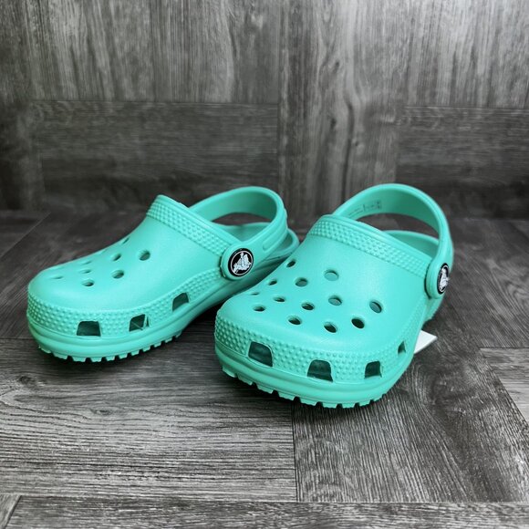 CROCS Classic Kids size 10 Lagoon Teal Clogs - Picture 5 of 9